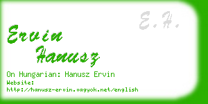 ervin hanusz business card